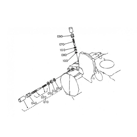 HTH44T KUBOTA V-1505— Engine Stop Lever Assembly Parts By Multiquip Whiteman