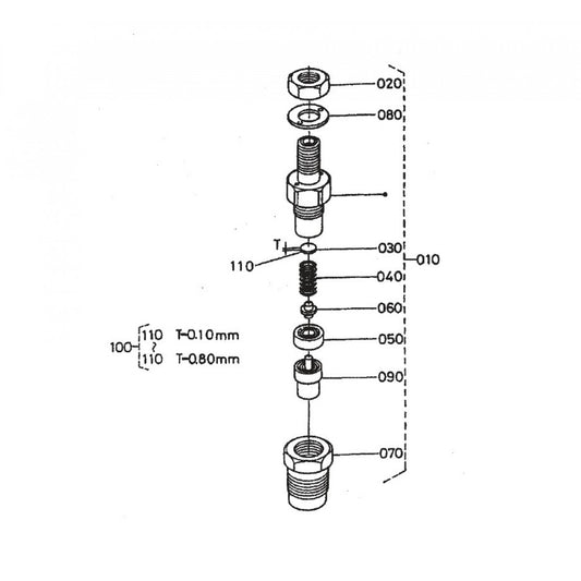 HTH44T KUBOTA V-1505— Nozzle Holder(Component Parts) Assembly Parts By Multiquip Whiteman