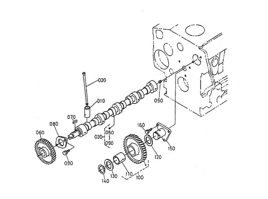 HTH44T KUBOTA V-1505— Camshaft And Idle Gear Shaft Assembly Parts By Multiquip Whiteman