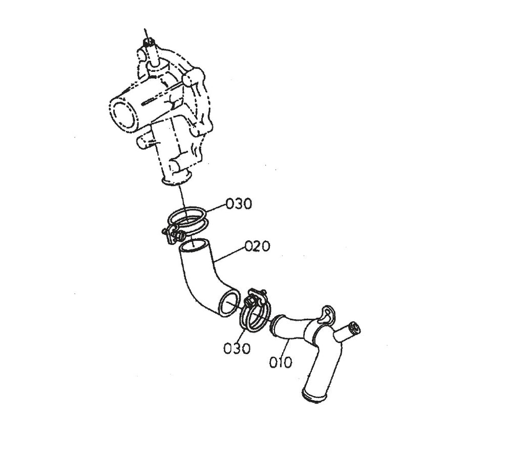HTH44T KUBOTA V-1505— Water Pipe Assembly Parts By Multiquip Whiteman