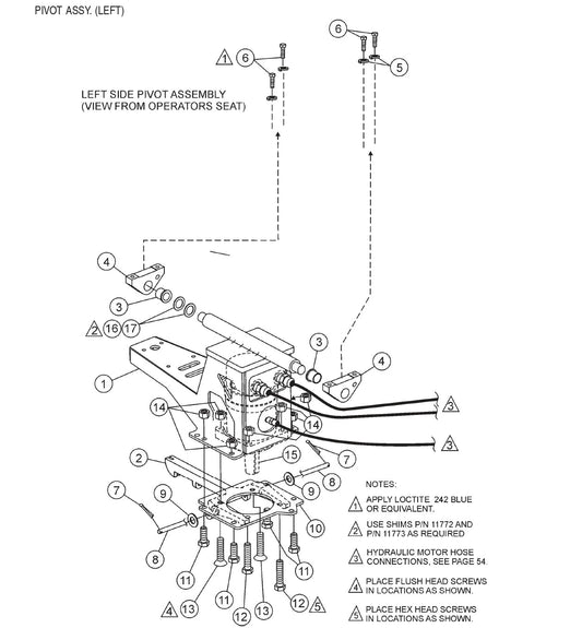 HTH44T— Pivot Assembly (Left) Parts By Multiquip
