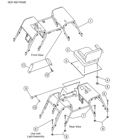 HTH44T— Seat And Frame Assembly Parts By Multiquip Whiteman