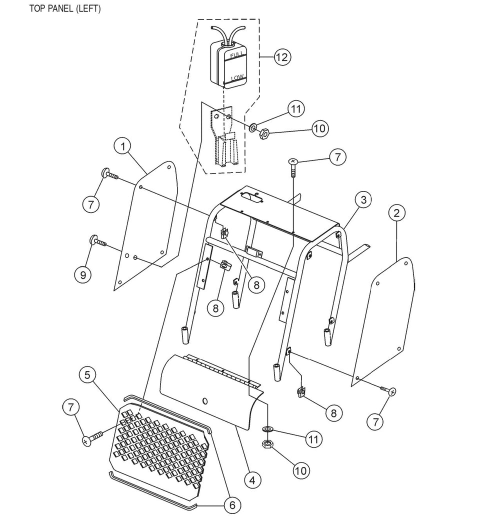HTH44T— Top Panel(Left) Assembly Parts By Multiquip Whiteman