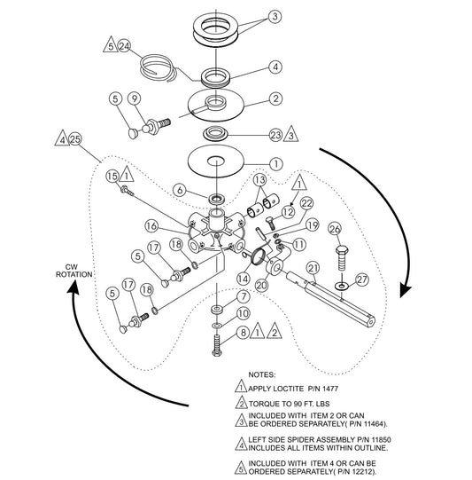 HTH — 4-Blade Spider (Left) Assembly Parts By Multiquip Whiteman