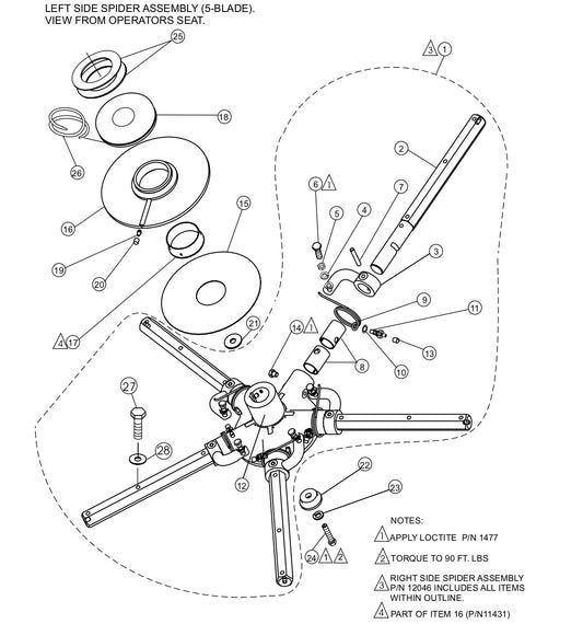 HTH — 5-Blade Spider (Left) Assembly Parts By Multiquip Whiteman