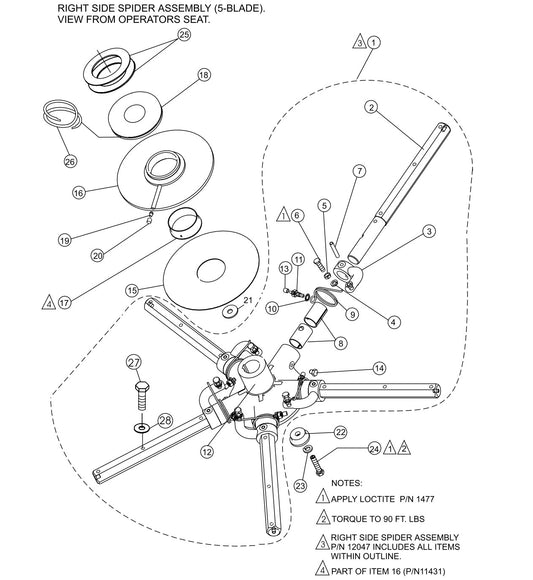 HTH — 5-Blade Spider (Right) Assembly Parts By Multiquip Whiteman
