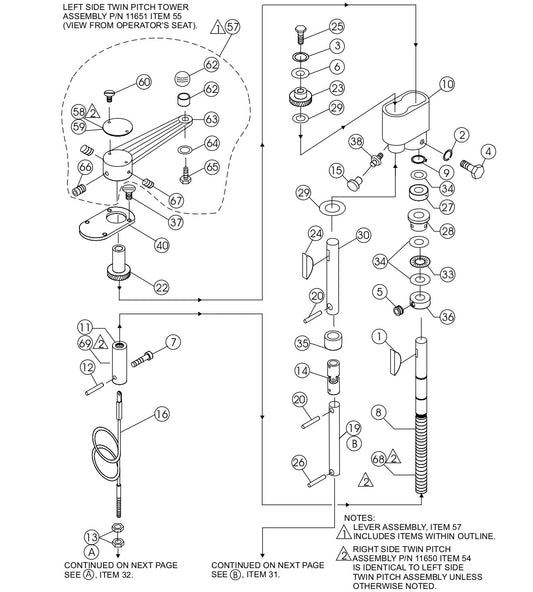 HTH — LEFT/RIGHT Twin Pitch Assembly Parts By Multiquip Whiteman