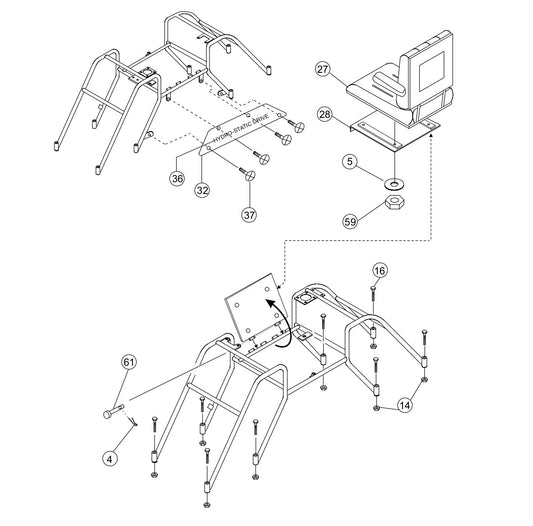 HTH — Seat And Frame Assembly Parts By Multiquip Whiteman