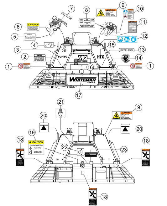 HTX44K4-K5-Y4-Y5- Nameplate And Decals Assembly Parts