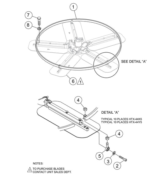 HTX44K4-K5-Y4-Y5— 5-Blade Stabilizer Ring Assembly Parts By Multiquip Whiteman
