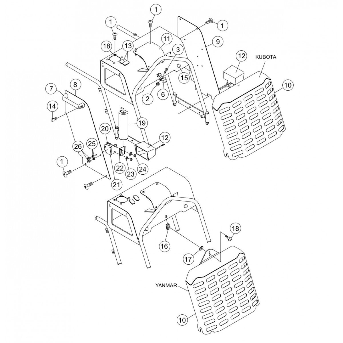 HTX44K4-K5-Y4-Y5— Frame Assembly (Left-Front/Rear) Parts By Multiquip Whiteman