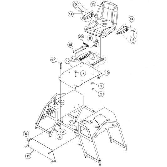 HTX44K4-K5-Y4-Y5— Seat Frame Assembly (Yanmar) Parts