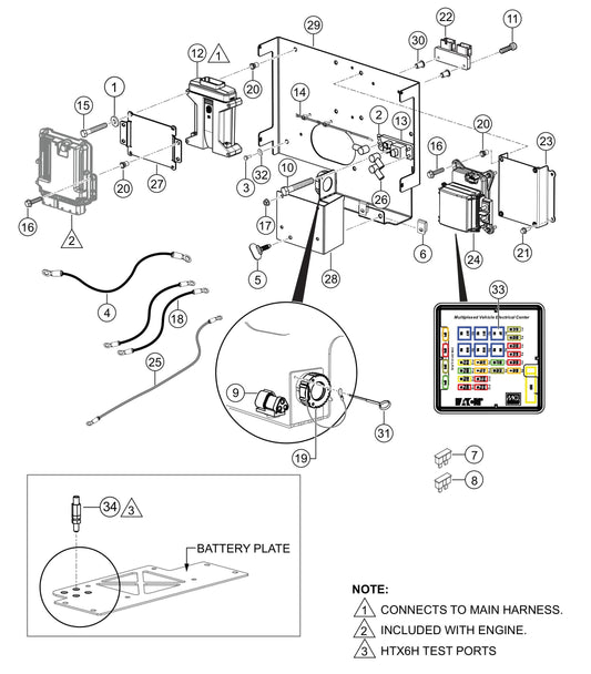 HTX6H Electrical Control Panel-Test Port Assembly Parts