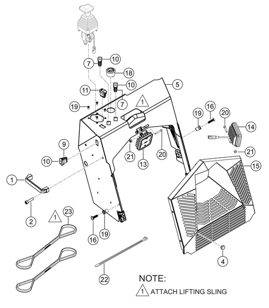 HTXG6DF S/N PD2003218 And Above Left Frame Console Assembly Parts