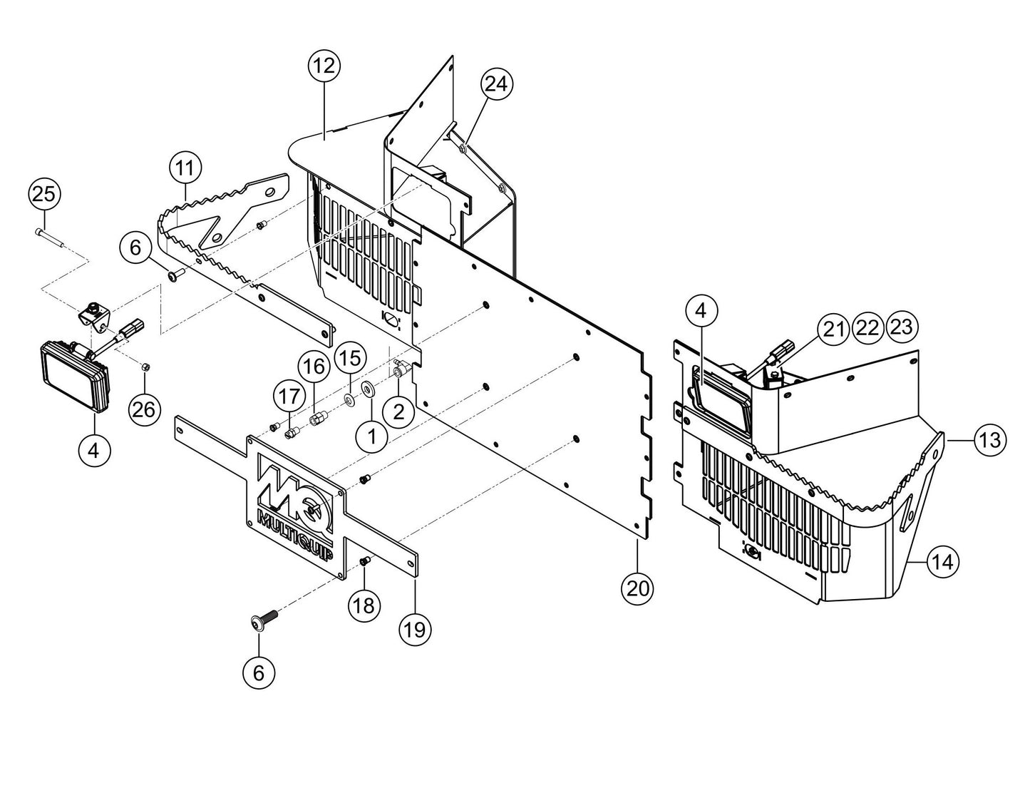 HTXG6DF SN PD2003218 And Above Hydraulic Cooler Cowling Assembly Parts