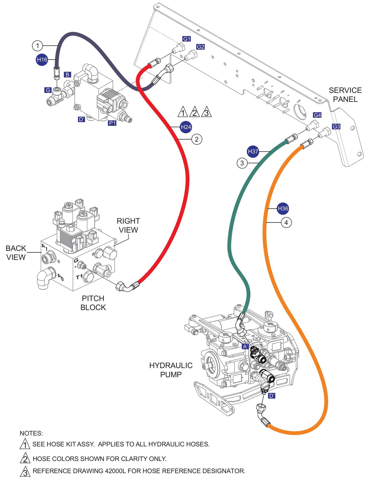 HTXG6DF SN PD2003218 And Above HYD. Hose Assembly (Test Ports) Parts