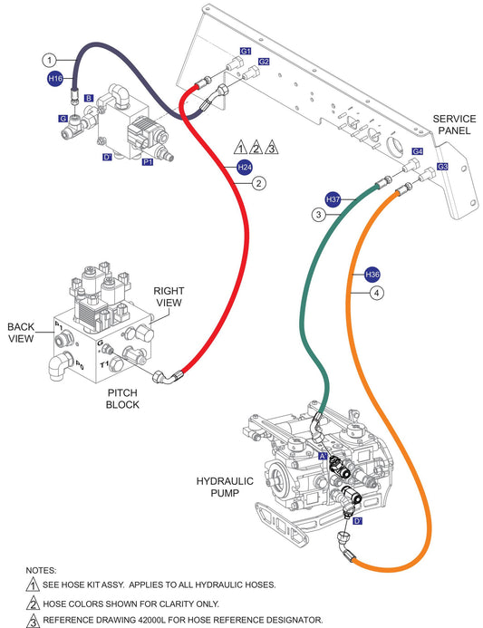 HTXG6DF SN PD2003218 And Above HYD. Hose Assembly (Test Ports) Parts