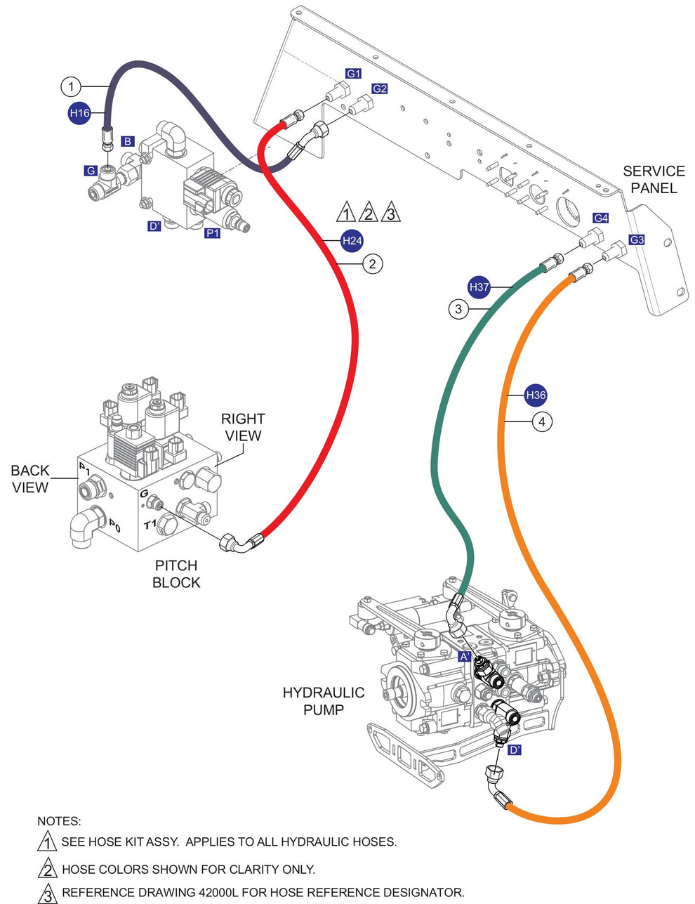 HTXG6DF SN PD2003218 And Above HYD. Hose Assembly (Test Ports) Parts