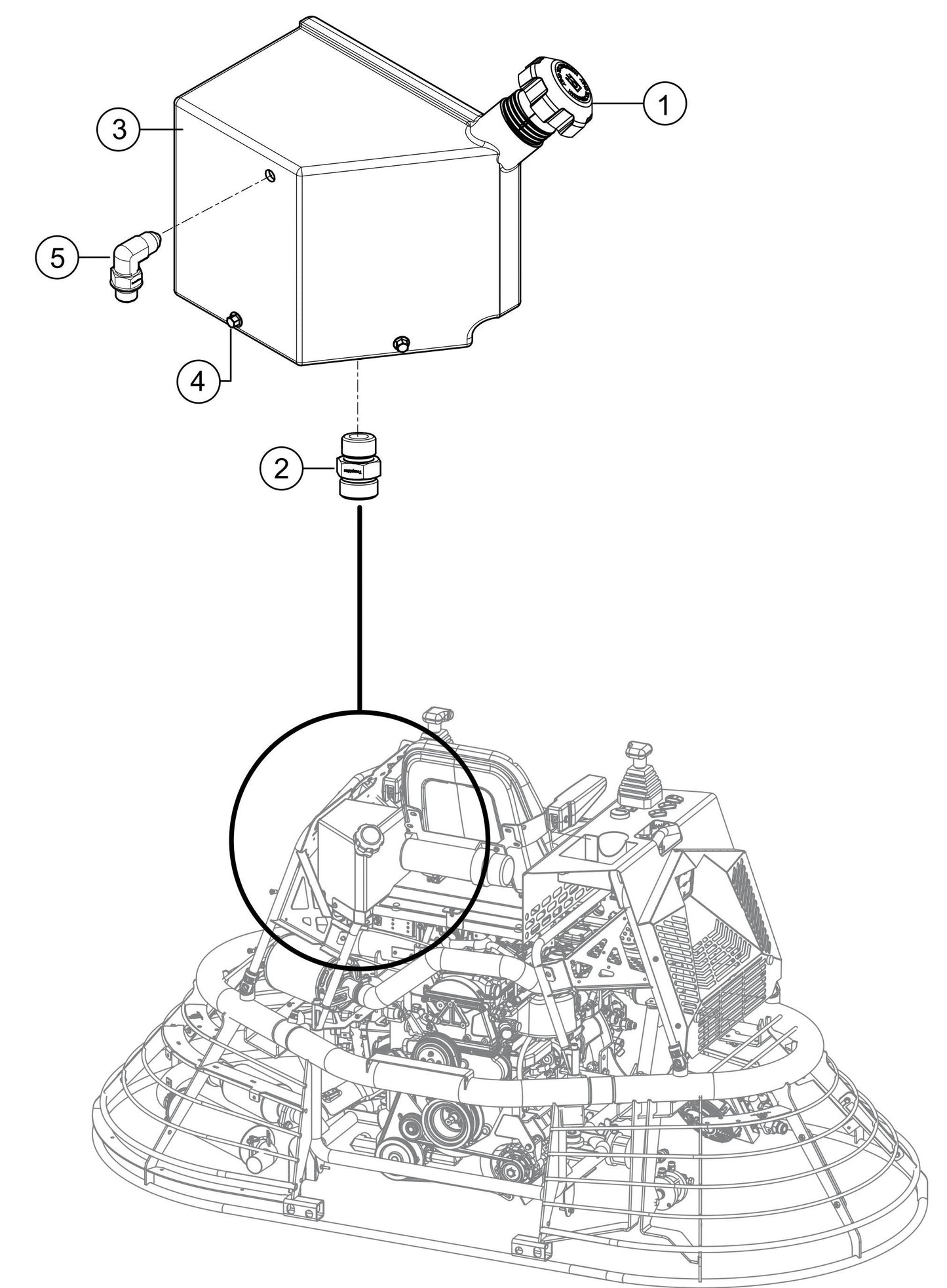 HTXG6DF SN PD2003218 And Above Hydraulic Oil Expansion Tank Assembly Parts