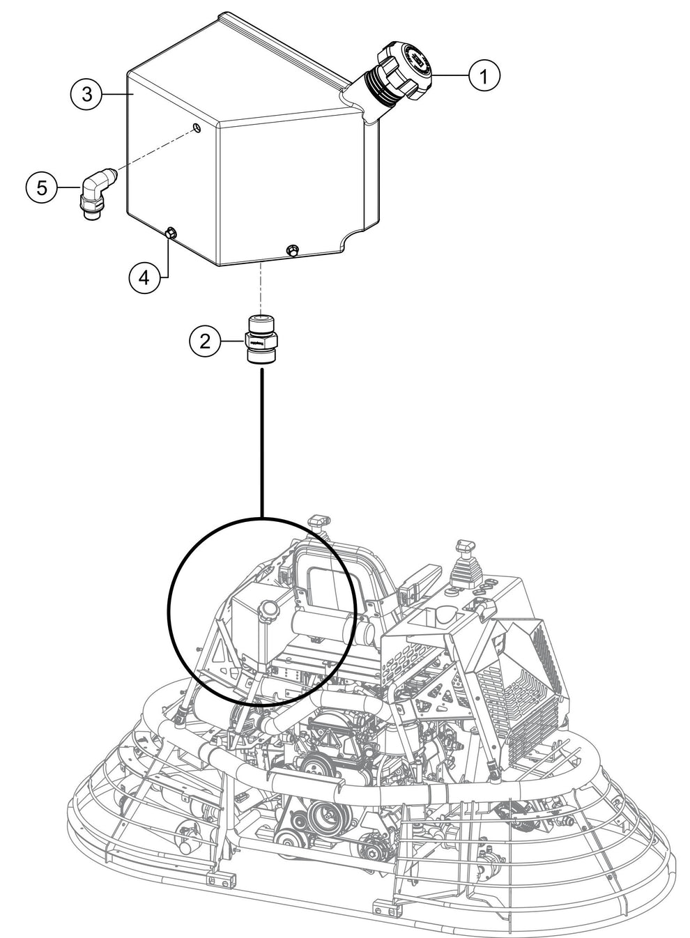 HTXG6DF SN PD2003218 And Above Hydraulic Oil Expansion Tank Assembly Parts