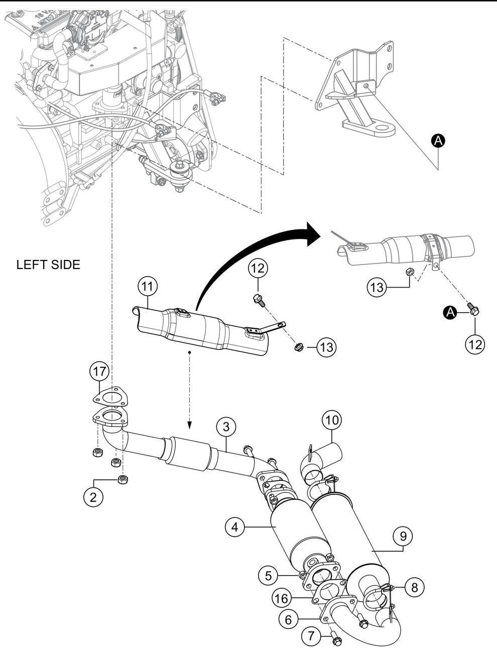 HTXG6DF SN PD2003218 And Above Exhaust Assembly Parts