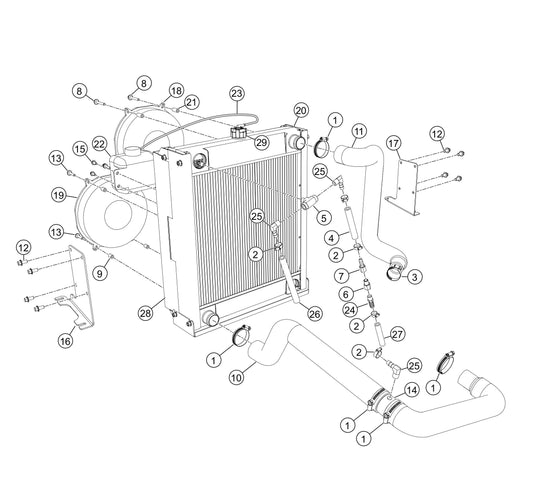 HTXG6DF SN PD2003218 And Above Radiator Mounting Hardware Assembly Parts