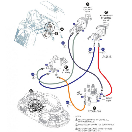 HTXG6DF SN PB2003172 And Below — Hyd. Hose Assembly (LH-RH Steering Valves #2) Parts By Multiquip Whiteman