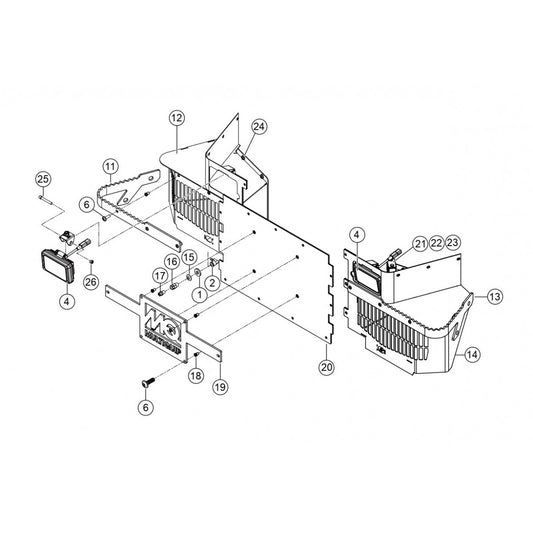 HTXG6DF SN PB2003172 And Below — Hydraulic Cooler Cowling Assembly Parts By Multiquip Whiteman