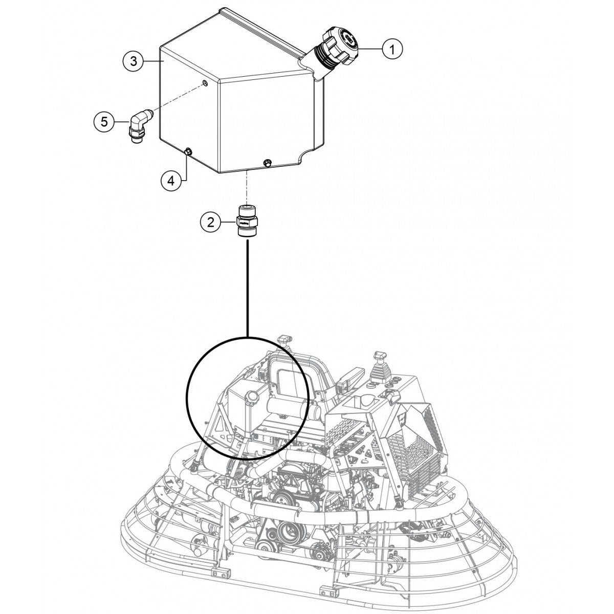 HTXG6DF SN PB2003172 And Below — Hydraulic Oil Expansion Tank Assembly Parts By Multiquip Whiteman