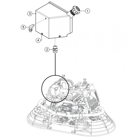 HTXG6DF SN PB2003172 And Below — Hydraulic Oil Expansion Tank Assembly Parts By Multiquip Whiteman