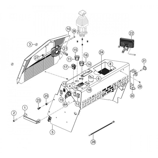 HTXG6DF SN PB2003172 And Below — Right Frame Console Assembly Parts By Multiquip Whiteman