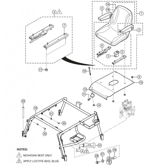 HTXG6DF SN PB2003172 And Below — Seat Frame Assembly Parts By Multiquip Whiteman