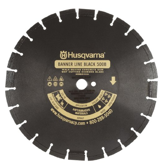 14" Husqvarna 542751075 Black 500B-R Wet Asphalt Saw Blade