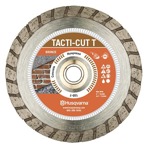 4-1/2" Husqvarna 542761417 Tacti-Cut T-Dri Disc Turbo Diamond Blade-10 pack