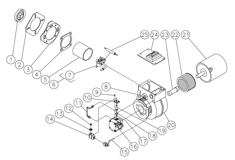 HVS-3006-0R7G Burner Assembly  Parts by Mi-T-M