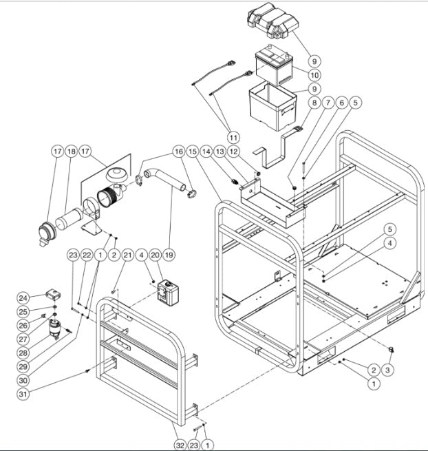 HVS-3006-0B7G, HVS-3008-0B7G, HVS-3505-0B7G, HVS-4005-0B7G Frame Assembly  Parts by Mi-T-M