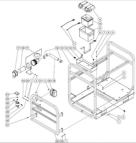 HVS-3006-0B7G, HVS-3008-0B7G, HVS-3505-0B7G, HVS-4005-0B7G Frame Assembly  Parts by Mi-T-M