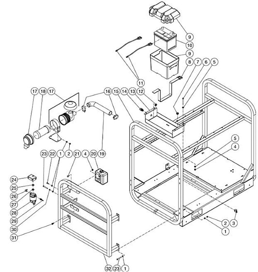 HVS-3006-0B7G, HVS-3008-0B7G, HVS-3505-0B7G, HVS-4005-0B7G Frame Assembly Parts by Mi-T-M.