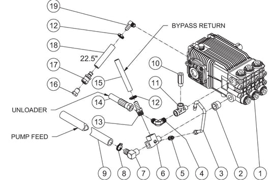 HVS-3006-0B7G/0R7G (sn:15160031-99999999), HVS-3008-0B7G/0H6G/0K6G/1H6G Pump Plumbing Assembly Parts by Mi-T-M.