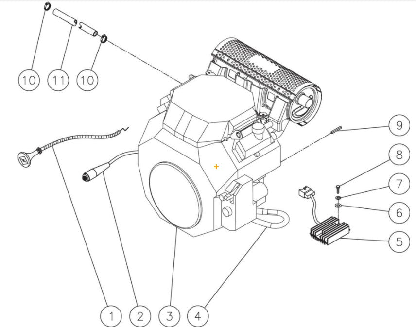 HVS-3505-1H6G, HVS-3506-1H6G Engine Assembly  Parts by Mi-T-M