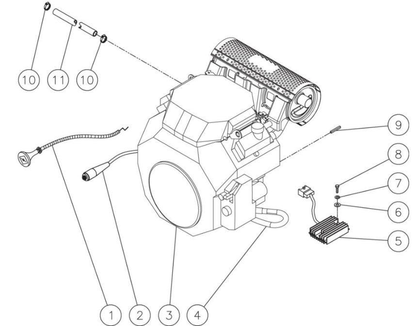 HVS-3505-1H6G, HVS-3506-1H6G Engine Assembly Parts by Mi-T-M.