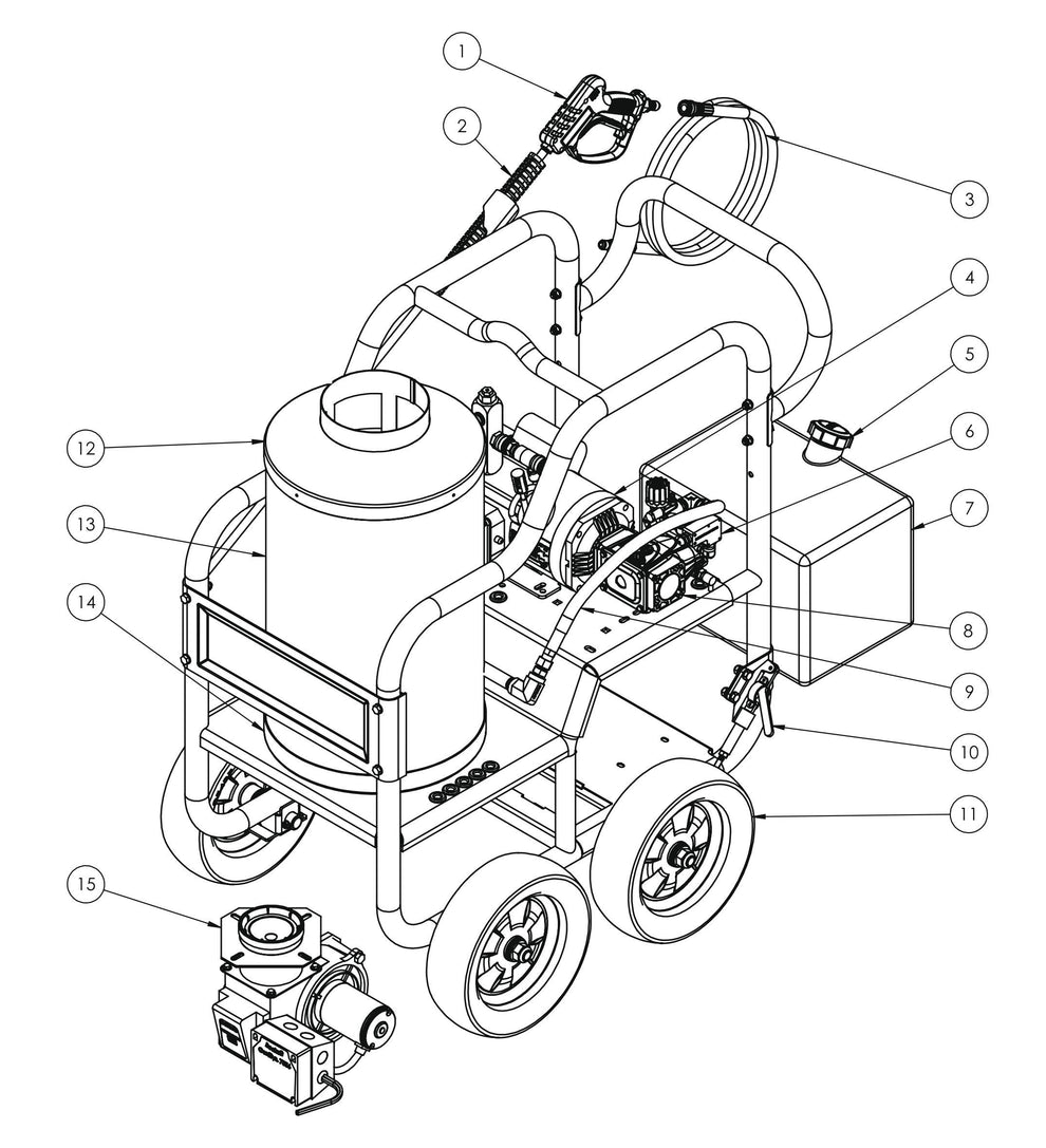 BE HW152EA Pressure Washer Major Components Parts by BE Power Equipment