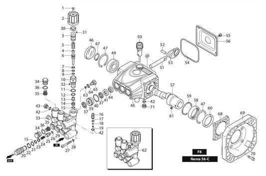 BE HW152EA Pressure Washer Pump Assembly Parts by BE Power Equipment