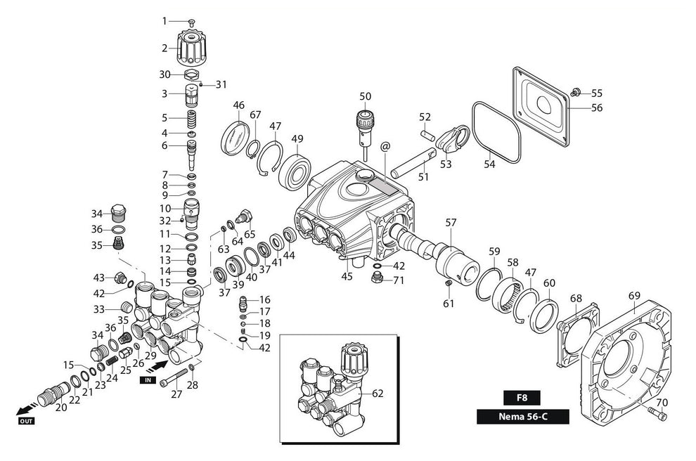 BE HW152EA Pressure Washer Pump Assembly Parts by BE Power Equipment