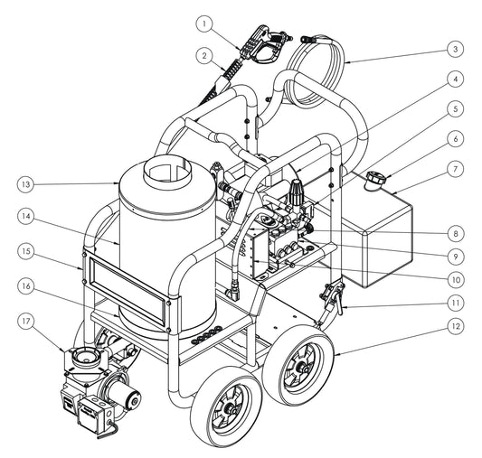 BE HW205EBA Pressure Washer Major Components Parts by BE Power Equipment