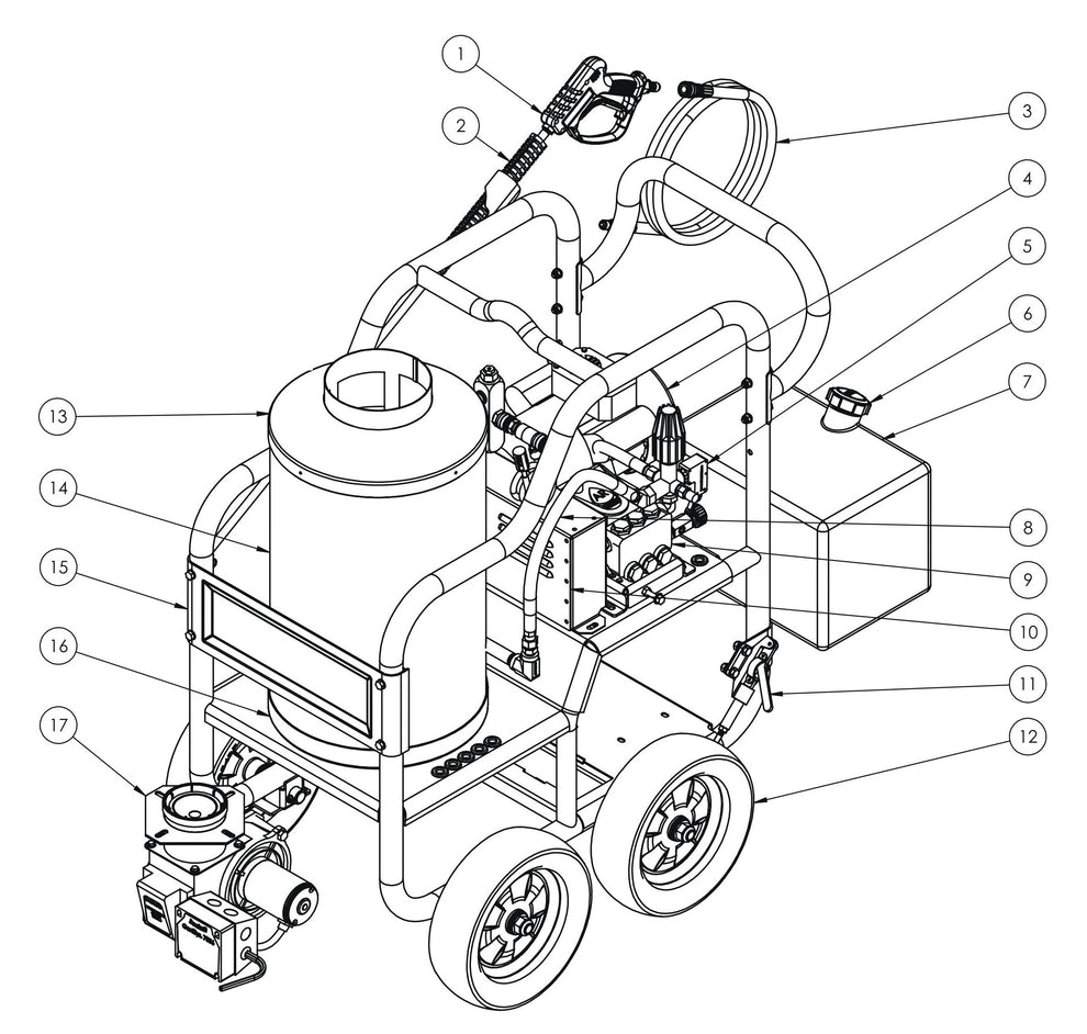 BE HW205EBA Pressure Washer Major Components Parts by BE Power Equipment