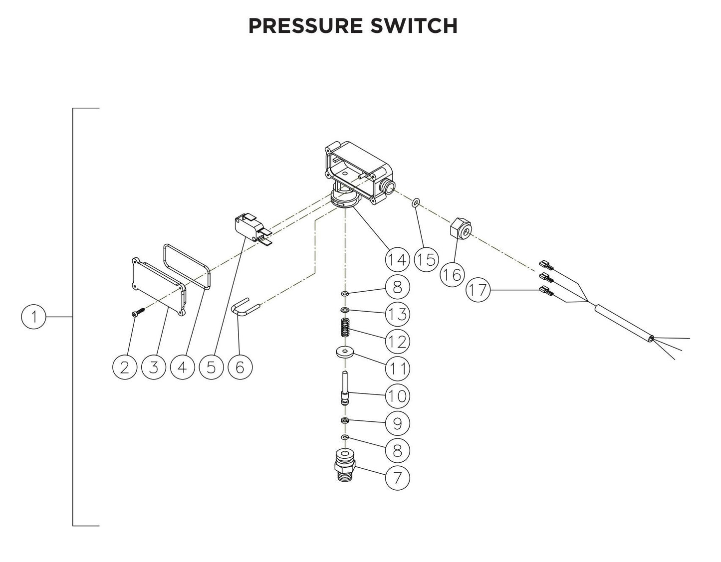 BE HW2765HAD Pressure Switch Assembly Parts by BE Power Equipment