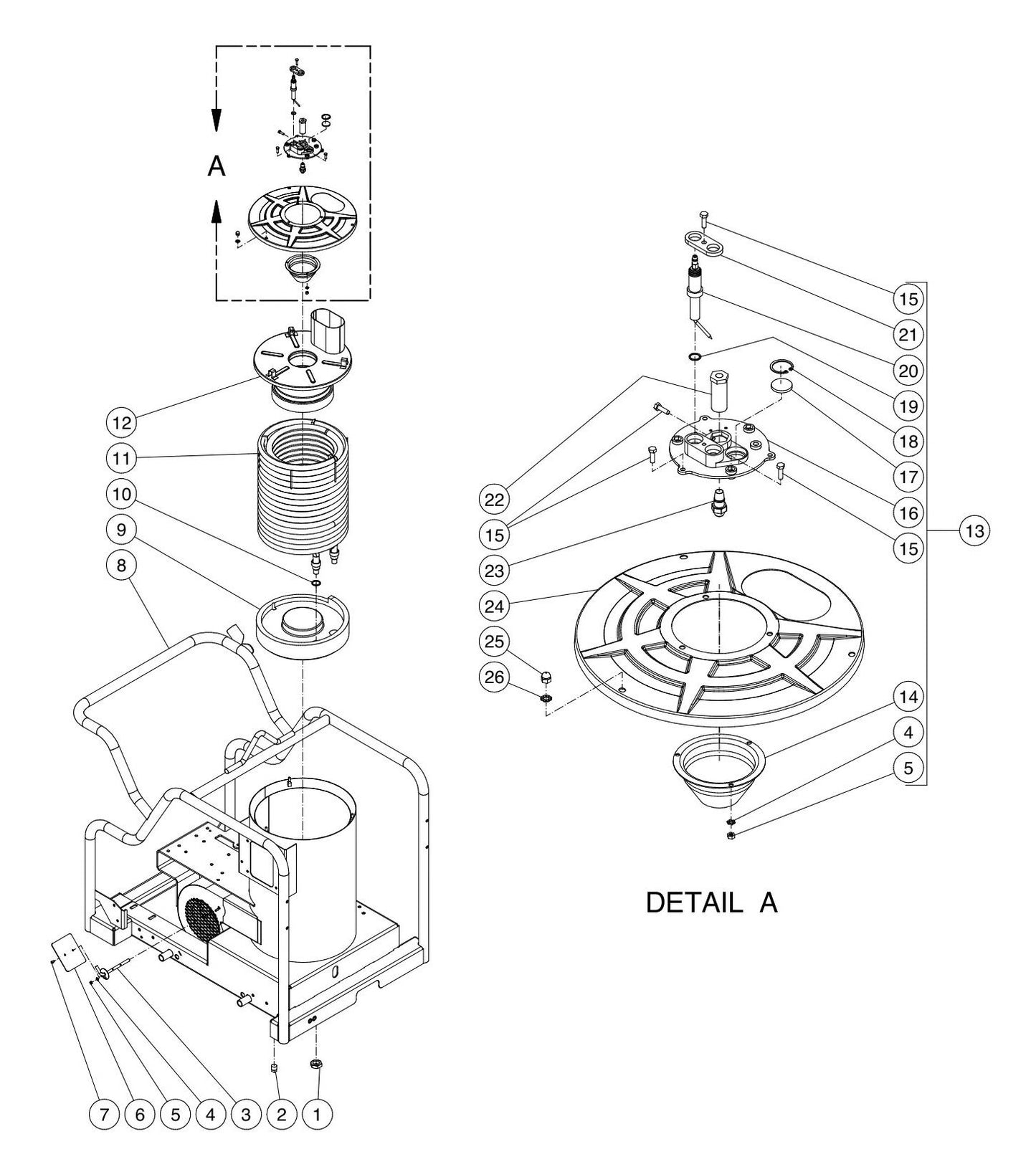 BE HW2765HAD Boiler Assembly Parts by BE Power Equipment