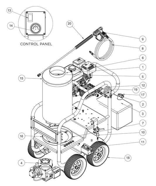 BE HW2765HG Pressure Washer Overall Unit Parts by BE Power Equipment