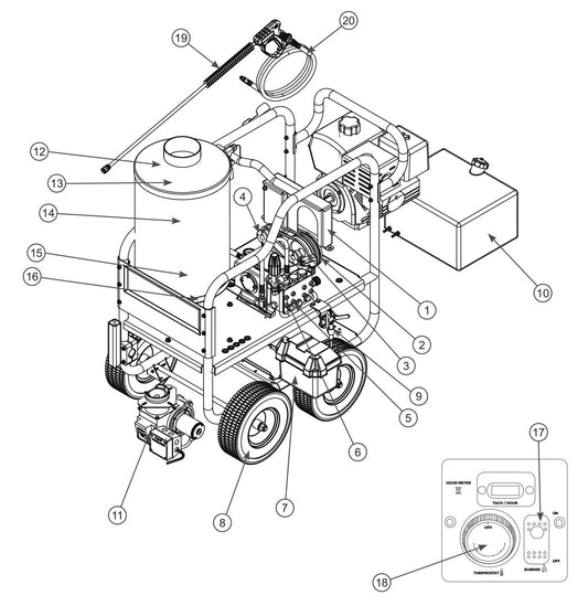 BE HW4013HBG Pressure Washer Overall Unit Assembly Parts by BE Power Equipment